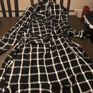 Black and white plaid shirt dress